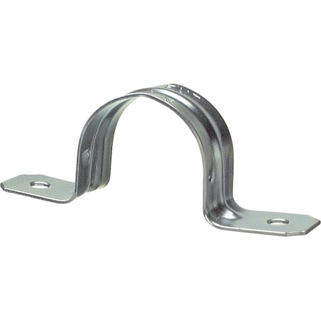 Halex Two Hole Strap, Conduit; EMT Use, 1-1/2 in, Steel, Galvanized 61615B